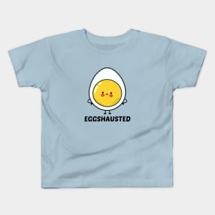 Eggshausted - Cute Egg Pun Kids T-Shirt